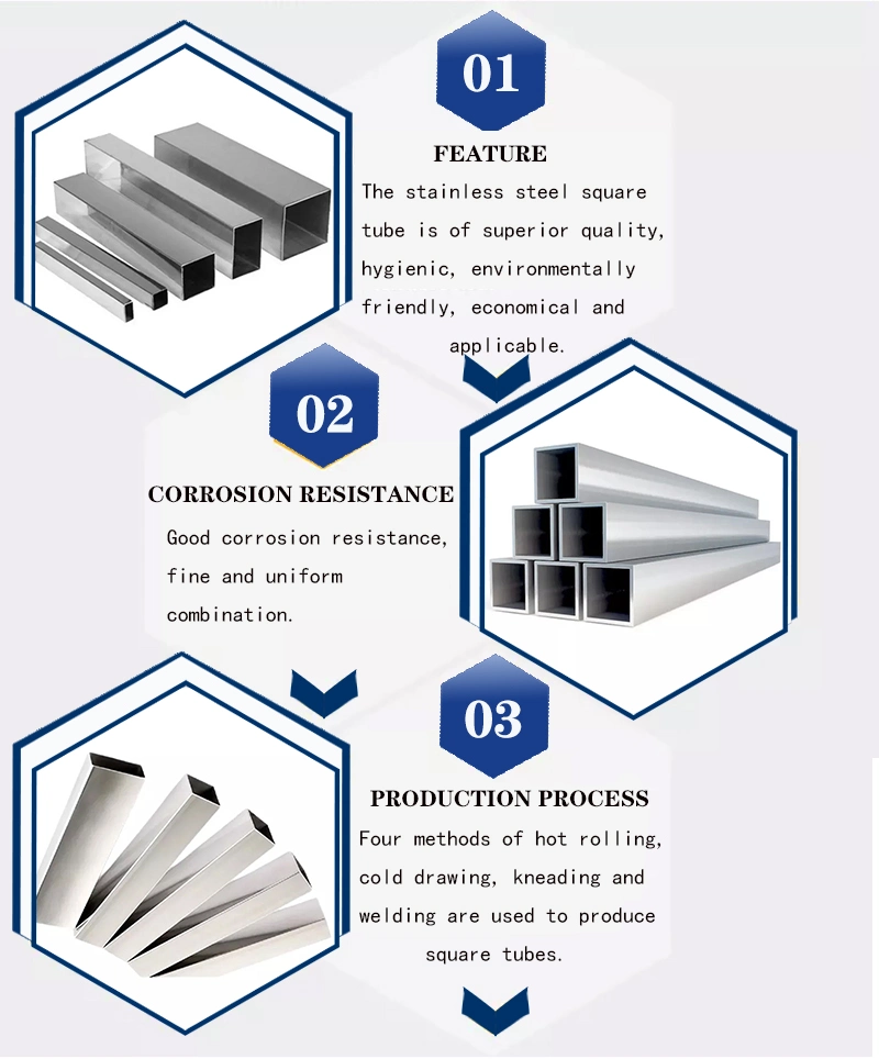 Not Easy to Corrode Welding 201 410 410s 420 Stainless Steel Square Tube